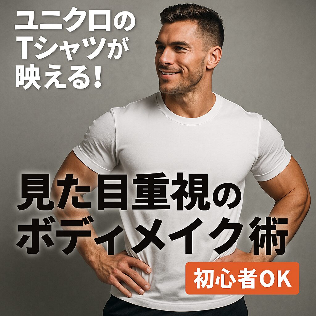 ユニクロのTシャツが映える!見た目重視のボディメイク術【初心者OK】