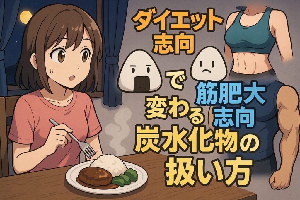 夜にご飯を食べると太る?ダイエット志向と筋肥大志向で変わる炭水化物の扱い方